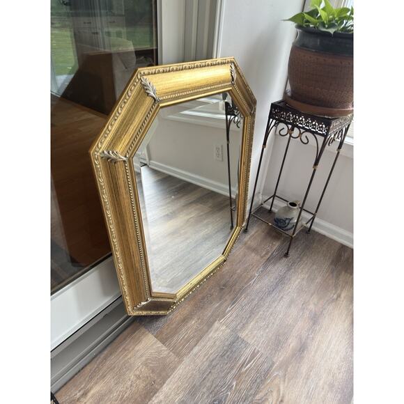 Bombay Co. Allegro Beveled Wall Mirror Italy Made Gold Wood Frame 35x27” - Picture 15 of 16